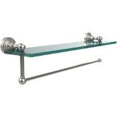  Waverly Place Collection Paper Towel Holder with 16 Inch Glass Shelf, Satin Nickel
