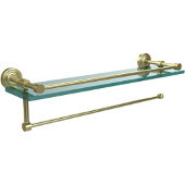  Waverly Place Collection Paper Towel Holder with 16 Inch Gallery Glass Shelf, Satin Brass