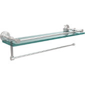  Waverly Place Collection Paper Towel Holder with 16 Inch Gallery Glass Shelf, Satin Chrome