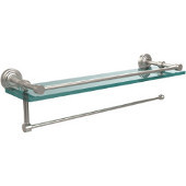  Waverly Place Collection Paper Towel Holder with 16 Inch Gallery Glass Shelf, Satin Nickel