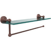  Waverly Place Collection Paper Towel Holder with 22 Inch Glass Shelf, Antique Copper