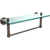  Waverly Place 16 Inch Glass Vanity Shelf with Integrated Towel Bar, Venetian Bronze