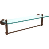  Waverly Place Collection 22 Inch Glass Vanity Shelf with Integrated Towel Bar, Antique Bronze