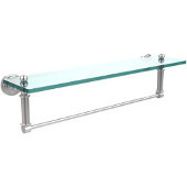  Waverly Place Collection 22 Inch Glass Vanity Shelf with Integrated Towel Bar, Satin Chrome