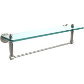  Waverly Place Collection 22 Inch Glass Vanity Shelf with Integrated Towel Bar, Satin Nickel