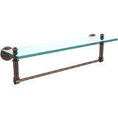  Waverly Place Collection 22 Inch Glass Vanity Shelf with Integrated Towel Bar, Venetian Bronze
