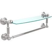  Waverly Place Collection 18'' Glass Shelf with Towel Bar, Standard Finish, Polished Chrome