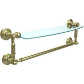  Waverly Place Collection 18'' Glass Shelf with Towel Bar, Premium Finish, Satin Brass