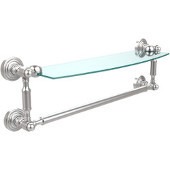  Waverly Place Collection 18'' Glass Shelf with Towel Bar, Premium Finish, Satin Chrome