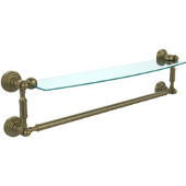  Waverly Place Collection 24'' Glass Shelf with Towel Bar, Premium Finish, Antique Brass