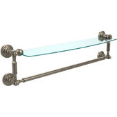  Waverly Place Collection 24'' Glass Shelf with Towel Bar, Premium Finish, Antique Pewter