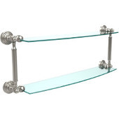  Waverly Place Collection 24'' Double Glass Shelf, Premium Finish, Polished Nickel