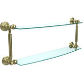  Waverly Place Collection 24'' Double Glass Shelf, Premium Finish, Satin Brass