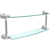 Waverly Place Collection 24'' Double Glass Shelf, Premium Finish, Satin Chrome