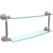  Waverly Place Collection 24'' Double Glass Shelf, Premium Finish, Satin Nickel
