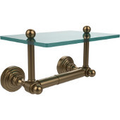  Waverly Place Collection Two Post Toilet Tissue Holder with Glass Shelf, Brushed Bronze