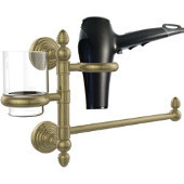  Waverly Place Collection Hair Dryer Holder and Organizer, Antique Brass