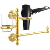  Waverly Place Collection Hair Dryer Holder and Organizer, Unlacquered Brass