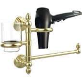  Waverly Place Collection Hair Dryer Holder and Organizer, Satin Brass
