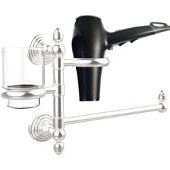  Waverly Place Collection Hair Dryer Holder and Organizer, Satin Chrome