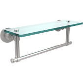  Washington Square Collection 16'' Glass Shelf w/Towel Bar, Premium Finish, Satin Chrome