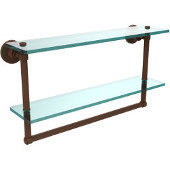  Washington Square Collection 22'' Double Glass Shelf w/Towel Bar, Premium Finish, Rustic Bronze