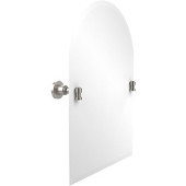  Frameless Arched Top Tilt Mirror with Beveled Edge, Satin Nickel