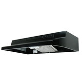  36'' Range Hood In Black with 2 Speed Blower with Incandescent Lighting and Convertible Ducting