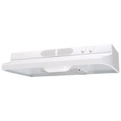  30'' Range Hood In White with 2 Speed Blower, Remote Location Rocker Switch and LED Lighting