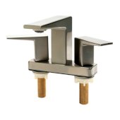 ALFI brand Two-Handle 4'' Centerset Bathroom Faucet in Brushed Nickel, 9-7/8'' W x 4-3/4'' H, Spout Reach: 4-1/8'' D
