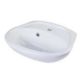  White Small Porcelain Wall Mount Basin with Overflow, 17-1/4'' W x 13-1/2'' D x 7-3/4'' H