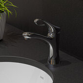  Polished Chrome Single Lever Bathroom Faucet, Height: 7-5/8'' H, Spout Height: 4-3/4'' H, Spout Reach: 5'' D