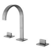  Brushed Nickel Gooseneck Widespread Bathroom Faucet, Height: 10-1/32'' H, Spout Height: 6-13/32'' H, Spout Reach: 6-3/16'' D