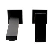 ALFI brand Black Matte Single Lever Wallmount Bathroom Faucet, Spout Reach: 7-1/2'' W