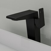 ALFI brand Black Matte Single Hole Tall Bathroom Faucet, Spout Height: 9'' W, Spout Reach: 6-5/8'' W