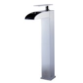  Polished Chrome Single Hole Tall Waterfall Bathroom Faucet, Height: 14-7/8'' H, Spout Height: 7-5/8'' H, Spout Reach: 4-1/2'' D