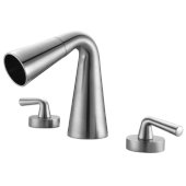  Brushed Nickel Widespread Cone Waterfall Bathroom Faucet, Height: 5-21/32'' H, Spout Height: 3-3/4'' H, Spout Reach: 4-11/16'' D