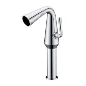 Polished Chrome Single Hole Tall Cone Waterfall Bathroom Faucet, Height: 11-5/16'' H, Spout Height: 9-3/8'' H, Spout Reach: 4-11/16'' D