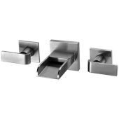  Brushed Nickel Widespread Wall Mounted Modern Waterfall Bathroom Faucet, 12-5/8'' W x 4-29/32'' D, Spout Reach: 4-29/32'' D