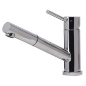  Solid Polished Stainless Steel Pull Out Single Hole Kitchen Faucet, 6-1/2'' H