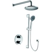 ALFI brand Round Style 2-Way Thermostatic Shower Set in Polished Chrome, Shower Height: 23-1/8'' H, Spout Reach: 16-3/4'' D