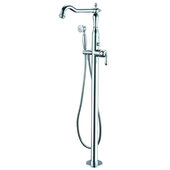 ALFI brand Free Standing Floor Mounted Bath Tub Filler in Polished Chrome, Faucet Height: 44-3/4'' H, Spout Reach: 9'' D, Spout Height: 39-3/8'' H