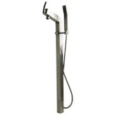  Brushed Nickel Floor Mounted Tub Filler + Mixer /w additional Hand Held Shower Head, 8-7/8'' D x 38-1/2'' H