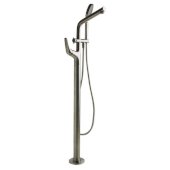  Brushed Nickel Floor Mounted Tub Filler + Mixer /w Additional Hand Held Shower Head, 6-3/4'' D x 35-5/8'' H