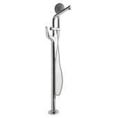  Polished Chrome Floor Mounted Tub Filler + Mixer /w Additional Hand Held Shower Head, 6-3/4'' D x 35-5/8'' H