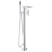 ALFI brand Free Standing Floor Mounted Bath Tub Filler in Polished Chrome, Faucet Height: 35-7/8'' H, Spout Reach: 6-3/8'' D