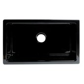 ALFI brand 30'' Reversible Smooth / Fluted Single Bowl Fireclay Farm Sink in Black Gloss, 29-7/8'' W x 18-1/8'' D x 10'' H