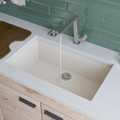  Biscuit 30'' Undermount Single Bowl Granite Composite Kitchen Sink, 29-7/8'' W x 17-1/8'' D x 8-1/4'' H
