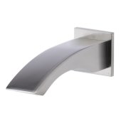  Brushed Nickel Curved Wall Mounted Tub Filler, Bathroom Spout Reach: 6'', 2-3/8'' W x 2-3/8'' H