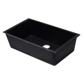  Black 33'' Single Bowl Undermount Granite Composite Kitchen Sink, 33'' W x 19-3/8'' D x 9-1/2'' H